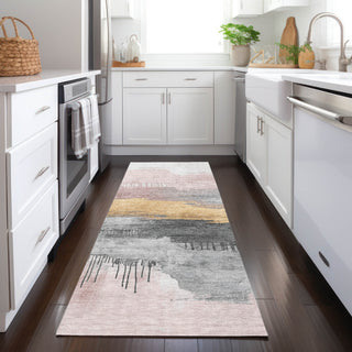 Piper Looms Chantille Modern ACN1880 Blush Machine Washable Area Rug Runner Lifestyle Image Feature
