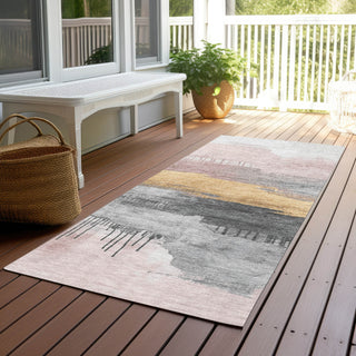 Piper Looms Chantille Modern ACN1880 Blush Machine Washable Area Rug Runner Outdoor Lifestyle Image Feature