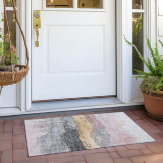 Piper Looms Chantille Modern ACN1880 Blush Machine Washable Area Rug Scatter Outdoor Lifestyle Image Feature