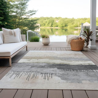 Piper Looms Chantille Modern ACN1880 Ivory Machine Washable Area Rug Outdoor Lifestyle Image Feature