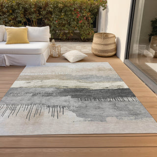 Piper Looms Chantille Modern ACN1880 Ivory Machine Washable Area Rug Outdoor Lifestyle Image Feature