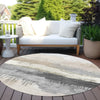 Piper Looms Chantille Modern ACN1880 Ivory Machine Washable Area Rug Round Outdoor Lifestyle Image Feature