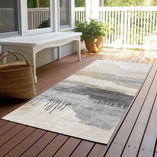 Piper Looms Chantille Modern ACN1880 Ivory Machine Washable Area Rug Runner Outdoor Lifestyle Image Feature