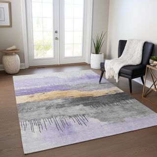 Piper Looms Chantille Modern ACN1880 Lavender Machine Washable Area Rug Lifestyle Image Feature