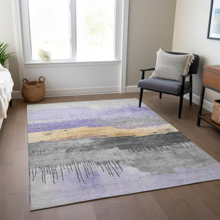 Piper Looms Chantille Modern ACN1880 Lavender Machine Washable Area Rug Lifestyle Image Feature