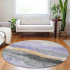 Piper Looms Chantille Modern ACN1880 Lavender Machine Washable Area Rug Round Lifestyle Image Feature
