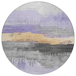 Piper Looms Chantille Modern ACN1880 Lavender Machine Washable Area Rug Round Main Image