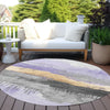 Piper Looms Chantille Modern ACN1880 Lavender Machine Washable Area Rug Round Outdoor Lifestyle Image Feature