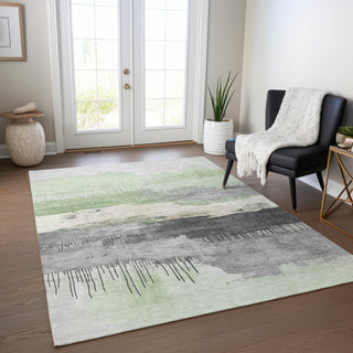 Piper Looms Chantille Modern ACN1880 Mint Machine Washable Area Rug Lifestyle Image Feature