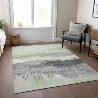 Piper Looms Chantille Modern ACN1880 Mint Machine Washable Area Rug Lifestyle Image Feature