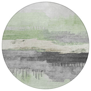 Piper Looms Chantille Modern ACN1880 Mint Machine Washable Area Rug Round Main Image