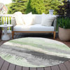Piper Looms Chantille Modern ACN1880 Mint Machine Washable Area Rug Round Outdoor Lifestyle Image Feature