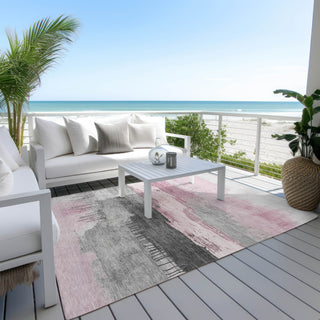 Piper Looms Chantille Modern ACN1880 Pink Machine Washable Area Rug Outdoor Lifestyle Image Feature