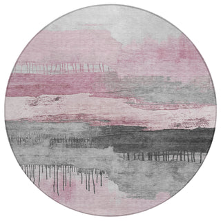 Piper Looms Chantille Modern ACN1880 Pink Machine Washable Area Rug Round Main Image