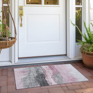 Piper Looms Chantille Modern ACN1880 Pink Machine Washable Area Rug Scatter Outdoor Lifestyle Image Feature