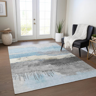 Piper Looms Chantille Modern ACN1880 Sky Machine Washable Area Rug Lifestyle Image Feature