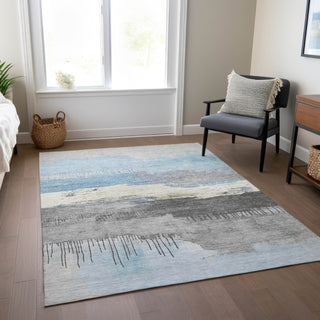 Piper Looms Chantille Modern ACN1880 Sky Machine Washable Area Rug Lifestyle Image Feature