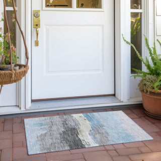 Piper Looms Chantille Modern ACN1880 Sky Machine Washable Area Rug Scatter Outdoor Lifestyle Image Feature