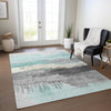 Piper Looms Chantille Modern ACN1880 Teal Machine Washable Area Rug Lifestyle Image Feature