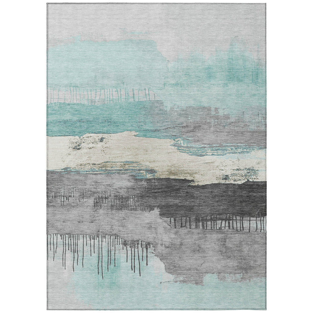Piper Looms Chantille Modern ACN1880 Teal Machine Washable Area Rug main image