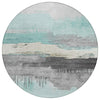Piper Looms Chantille Modern ACN1880 Teal Machine Washable Area Rug Round Main Image