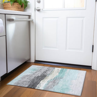 Piper Looms Chantille Modern ACN1880 Teal Machine Washable Area Rug Scatter Lifestyle Image Feature