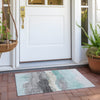 Piper Looms Chantille Modern ACN1880 Teal Machine Washable Area Rug Scatter Outdoor Lifestyle Image Feature