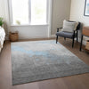 Piper Looms Chantille Modern ACN1881 Blue Machine Washable Area Rug Lifestyle Image Feature