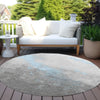 Piper Looms Chantille Modern ACN1881 Blue Machine Washable Area Rug Round Outdoor Lifestyle Image Feature