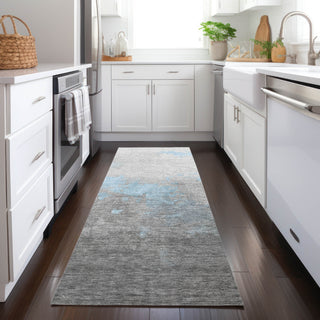 Piper Looms Chantille Modern ACN1881 Blue Machine Washable Area Rug Runner Lifestyle Image Feature