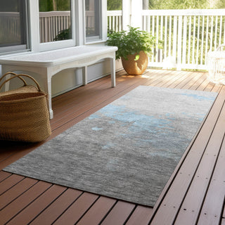 Piper Looms Chantille Modern ACN1881 Blue Machine Washable Area Rug Runner Outdoor Lifestyle Image Feature