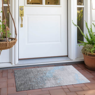 Piper Looms Chantille Modern ACN1881 Blue Machine Washable Area Rug Scatter Outdoor Lifestyle Image Feature