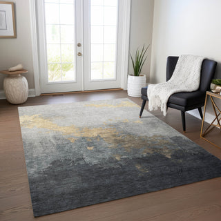 Piper Looms Chantille Modern ACN1881 Gold Machine Washable Area Rug Lifestyle Image Feature