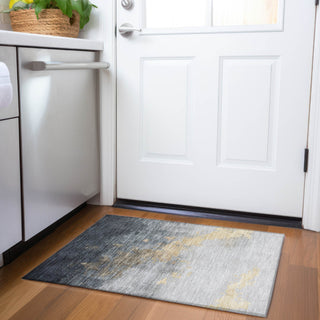 Piper Looms Chantille Modern ACN1881 Gold Machine Washable Area Rug Scatter Lifestyle Image Feature