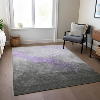 Piper Looms Chantille Modern ACN1881 Lavender Machine Washable Area Rug Lifestyle Image Feature