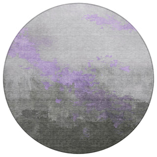 Piper Looms Chantille Modern ACN1881 Lavender Machine Washable Area Rug Round Main Image