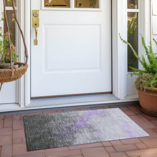 Piper Looms Chantille Modern ACN1881 Lavender Machine Washable Area Rug Scatter Outdoor Lifestyle Image Feature