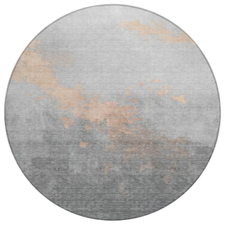 Piper Looms Chantille Modern ACN1881 Peach Machine Washable Area Rug Round Main Image