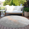 Piper Looms Chantille Modern ACN1881 Peach Machine Washable Area Rug Round Outdoor Lifestyle Image Feature