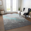 Piper Looms Chantille Modern ACN1881 Teal Machine Washable Area Rug Lifestyle Image Feature