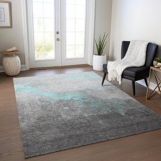 Piper Looms Chantille Modern ACN1881 Teal Machine Washable Area Rug Lifestyle Image Feature