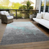 Piper Looms Chantille Modern ACN1881 Teal Machine Washable Area Rug Outdoor Lifestyle Image Feature