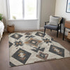 Piper Looms Chantille Aztec ACN1882 Beige Machine Washable Area Rug Lifestyle Image Feature