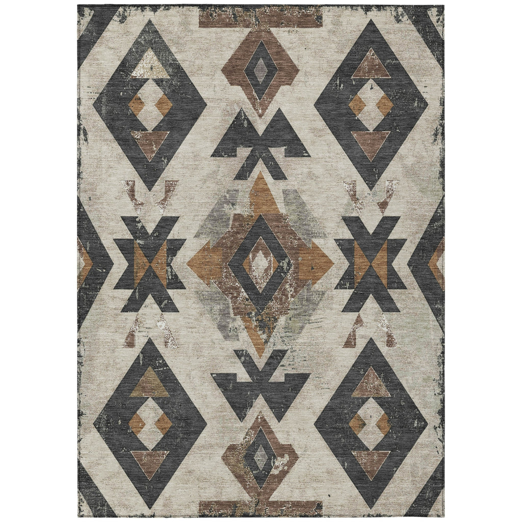 Piper Looms Chantille Aztec ACN1882 Beige Machine Washable Area Rug main image
