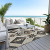 Piper Looms Chantille Aztec ACN1882 Beige Machine Washable Area Rug Outdoor Lifestyle Image Feature