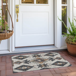 Piper Looms Chantille Aztec ACN1882 Beige Machine Washable Area Rug Scatter Outdoor Lifestyle Image Feature