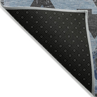 Piper Looms Chantille Aztec ACN1882 Blue Machine Washable Area Rug Backing Image