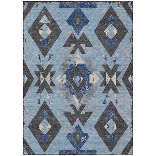 Piper Looms Chantille Aztec ACN1882 Blue Machine Washable Area Rug main image