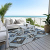 Piper Looms Chantille Aztec ACN1882 Blue Machine Washable Area Rug Outdoor Lifestyle Image Feature