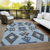 Piper Looms Chantille Aztec ACN1882 Blue Machine Washable Area Rug Outdoor Lifestyle Image Feature